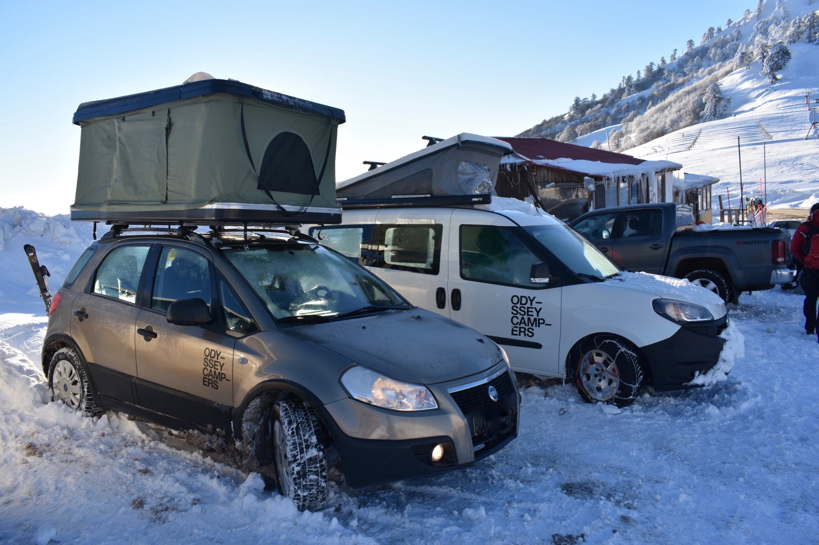 Micro campers in Vasilitsa winter holidays